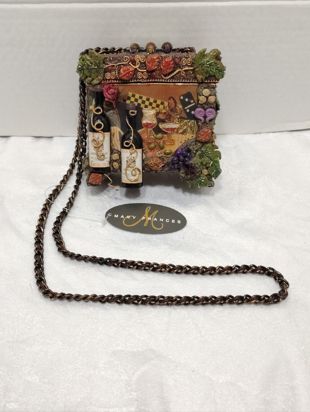 Mary Fraces Wine-themed Emblished Box Crosboodybag 3D Dimensional